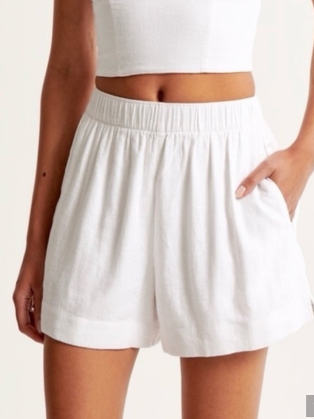 Abercrombie linen blend pull on shorts